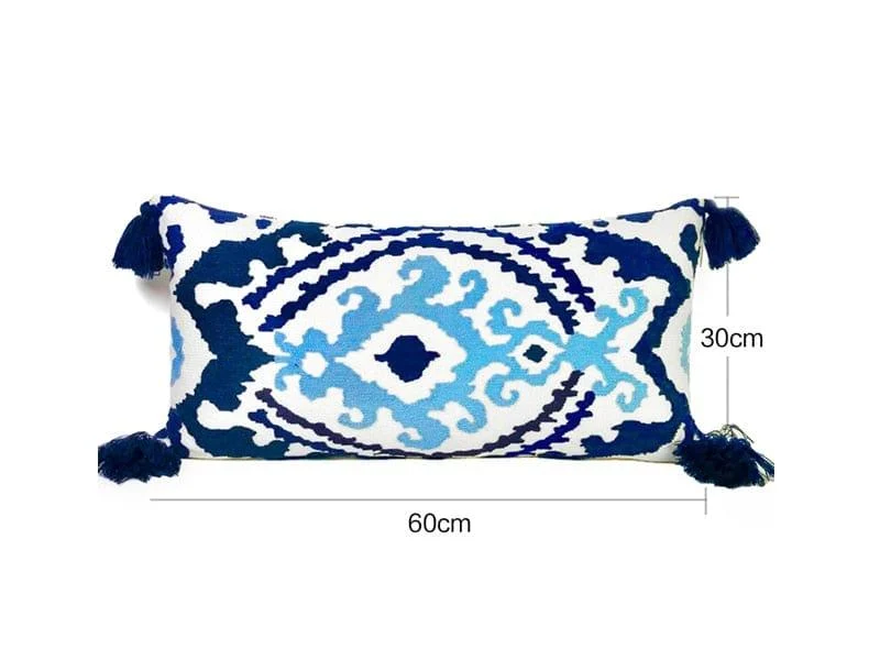 Geometric Design Embroidery Pillow Cover - Glova