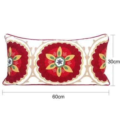 Geometric Design Embroidery Pillow Cover - Glova