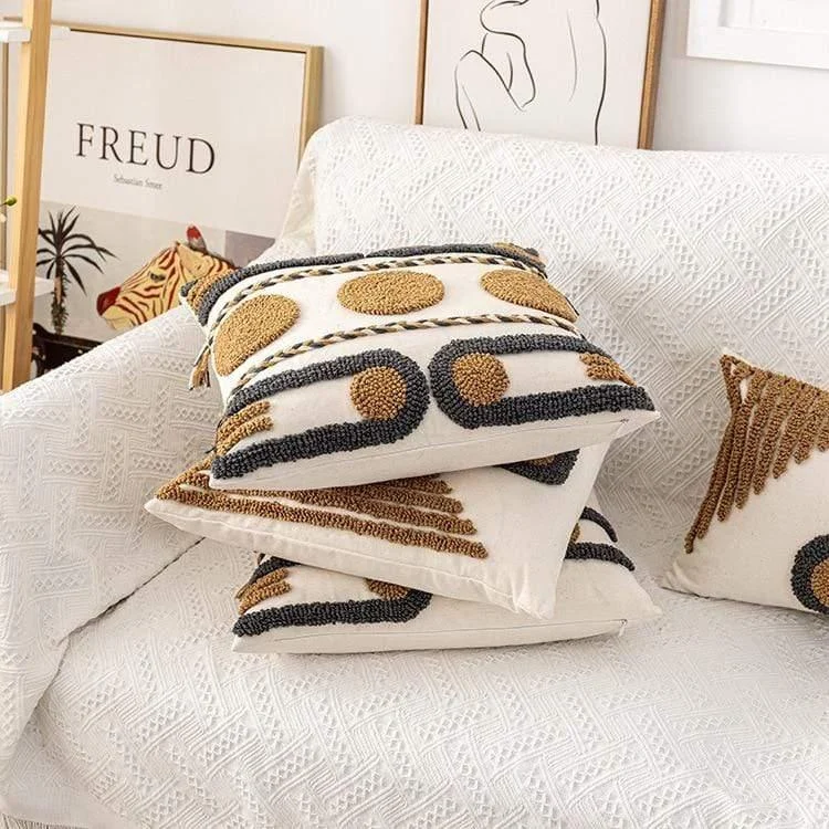 Geometric Embroidered Cushion Cover - Glova