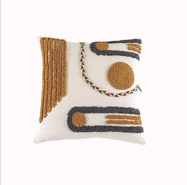 Geometric Embroidered Cushion Cover - Glova