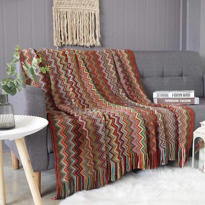 Geometric Pattern Throw Blanket - Glova