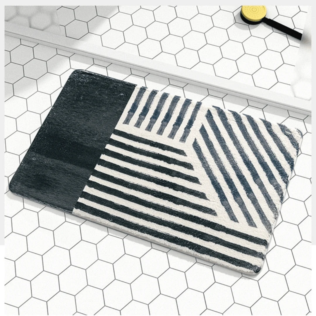 Geometric Striped Bath Mat - Glova