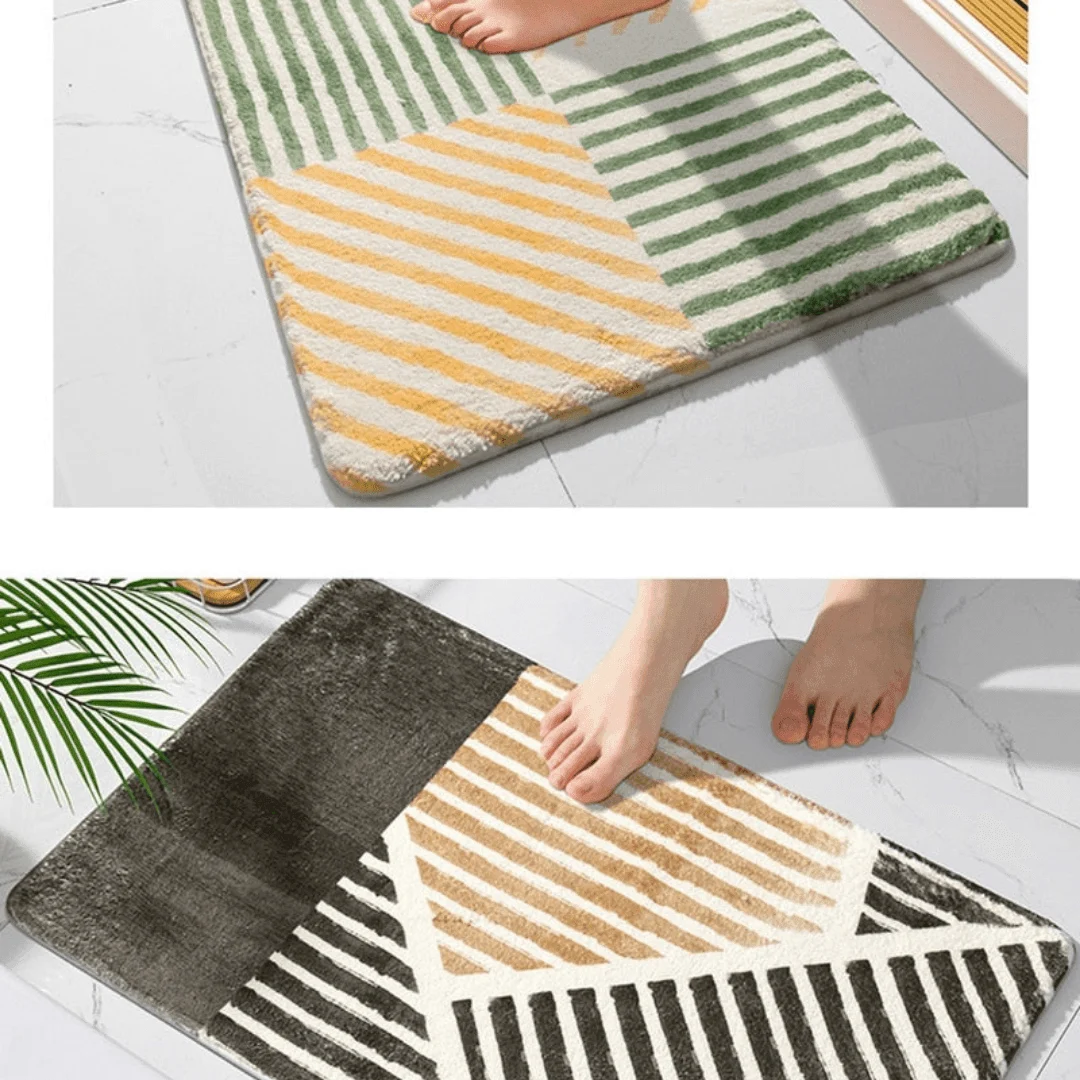 Geometric Striped Bath Mat - Glova