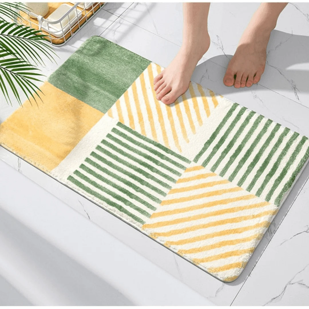 Geometric Striped Bath Mat - Glova