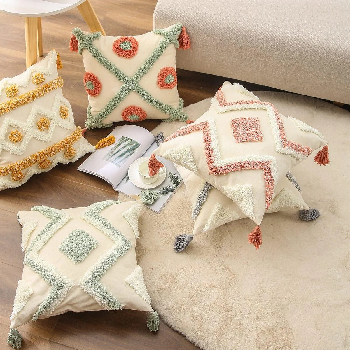 Geometric Tufted Cushion Covers - Glova