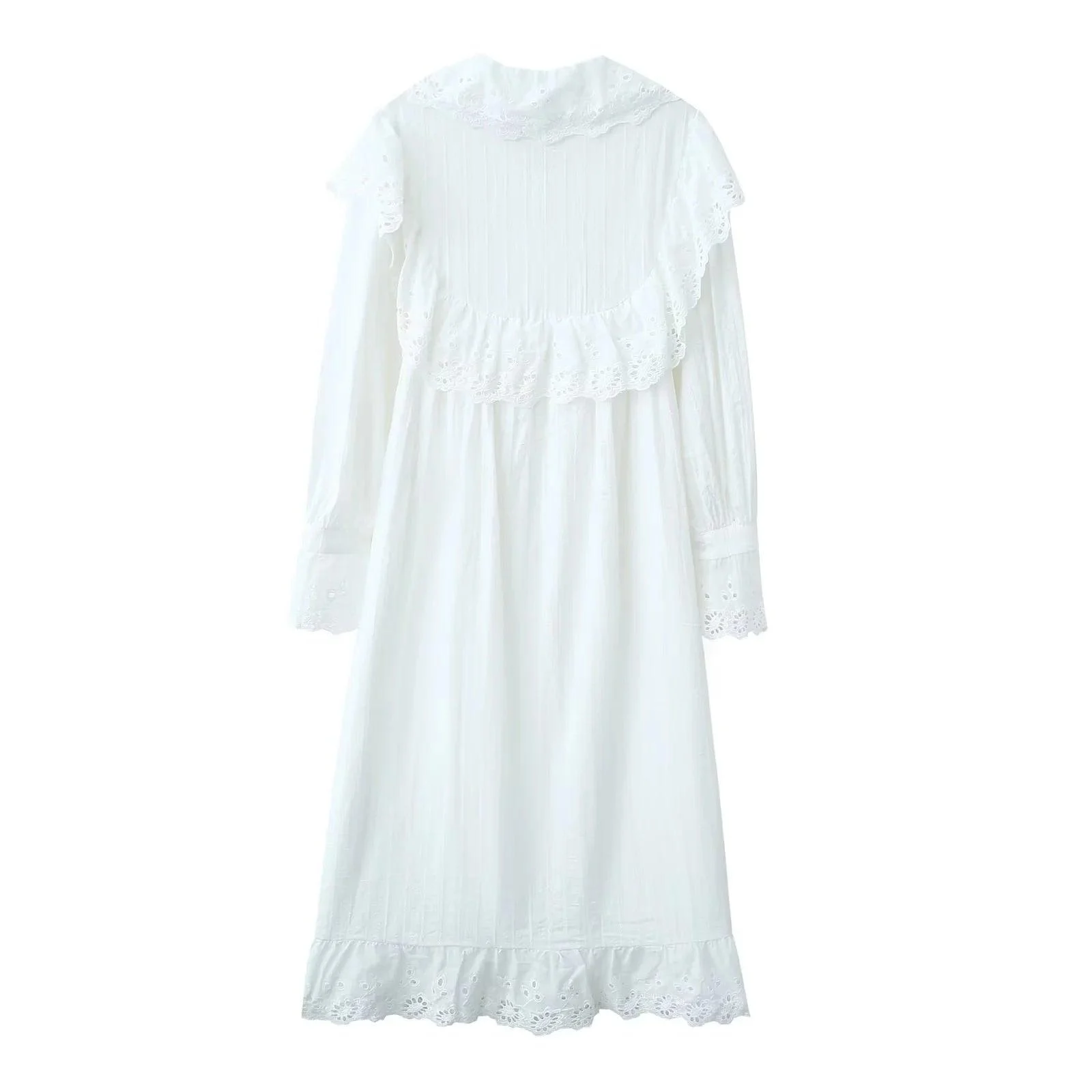 Geraldine Cotton Frill Lace Dress - Glova