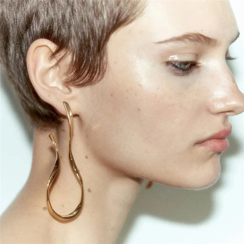 Gina Irregular U-shaped Earrings - Glova