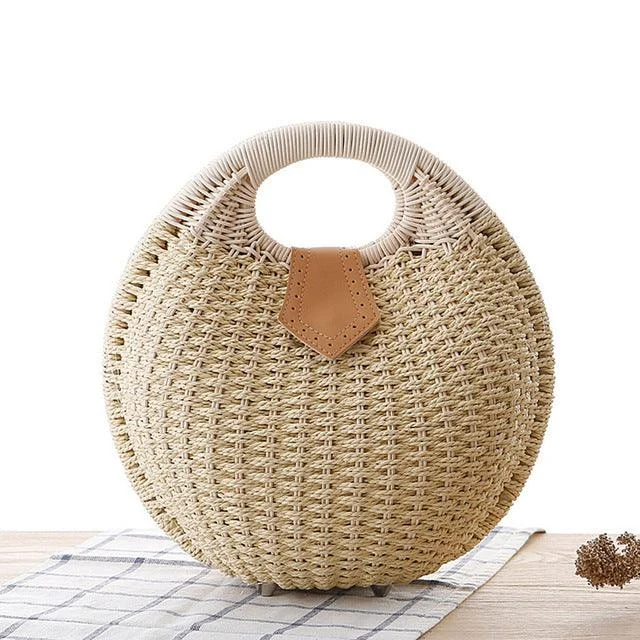 Gloria Snail's Nest Rattan Top Handle Bag - Glova