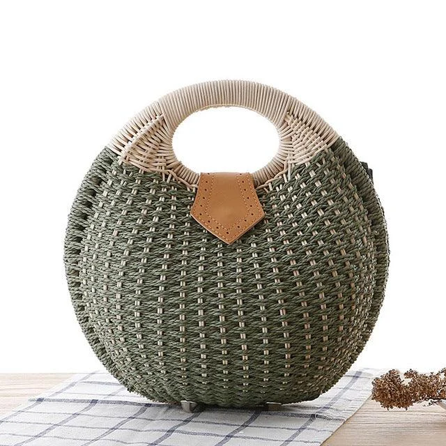 Gloria Snail's Nest Rattan Top Handle Bag - Glova