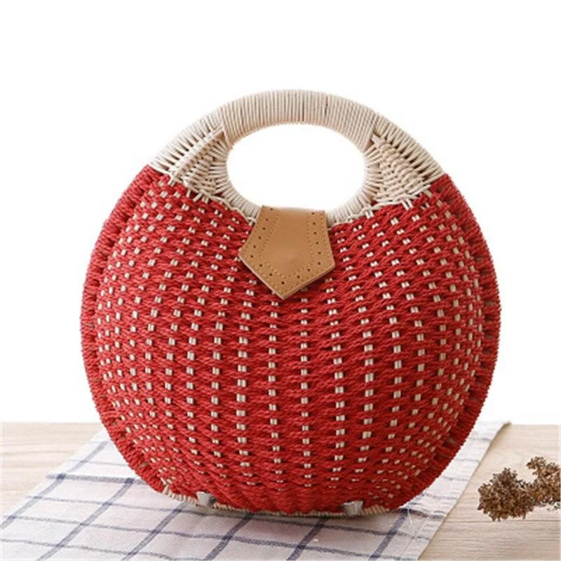 Gloria Snail's Nest Rattan Top Handle Bag - Glova