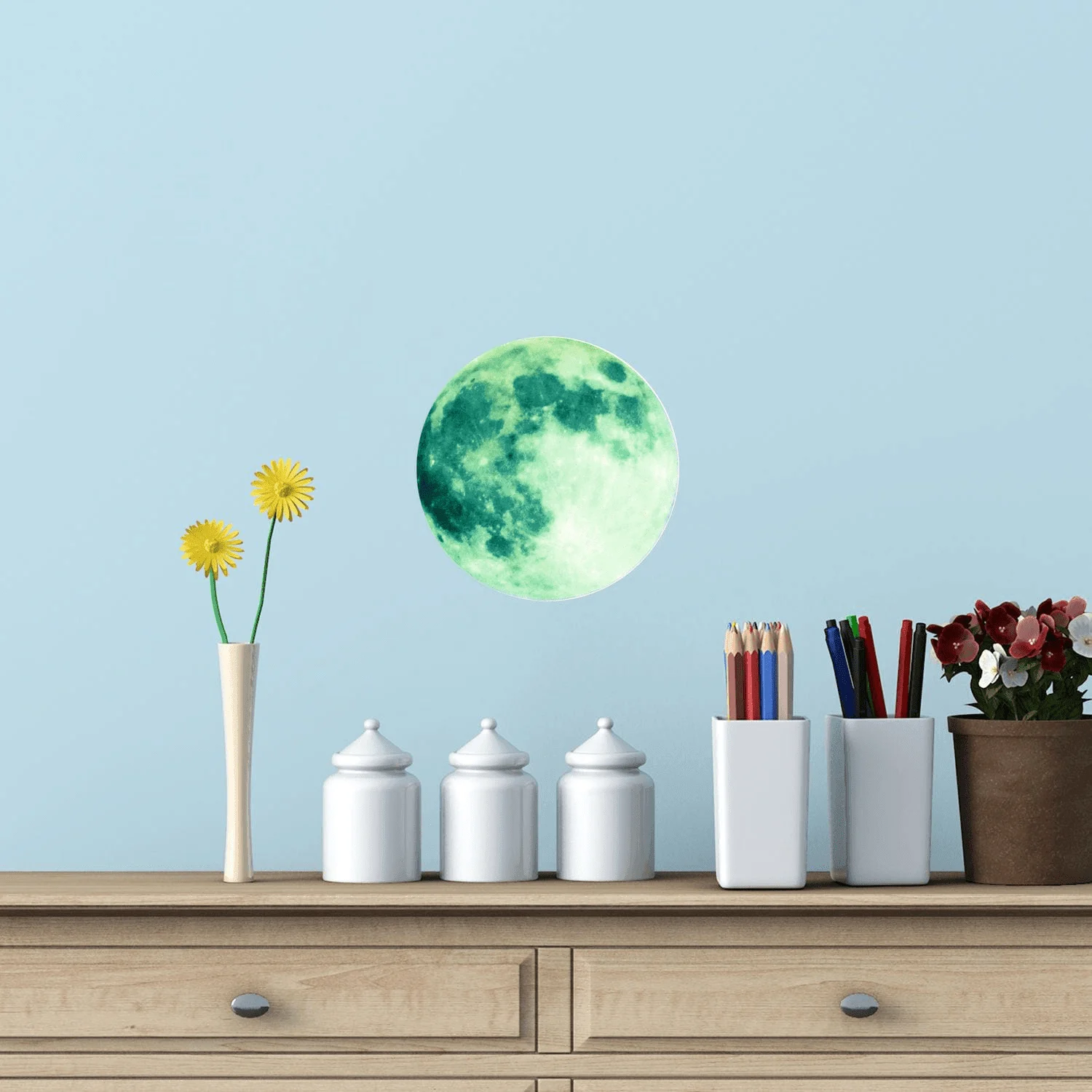 Glow in the Dark Moon Wall Sticker - Glova