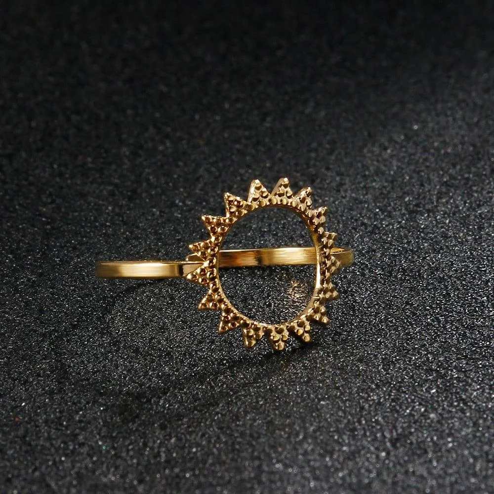 Gold Sun Statement Ring - Glova