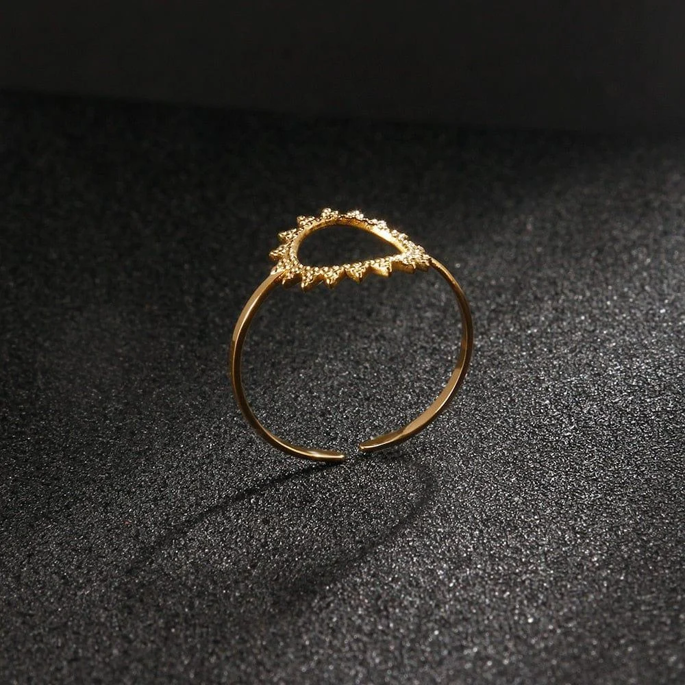 Gold Sun Statement Ring - Glova