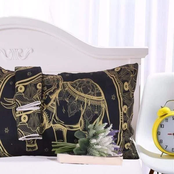 Golden Mandala Elephant Bedding Set 3pcs - Glova