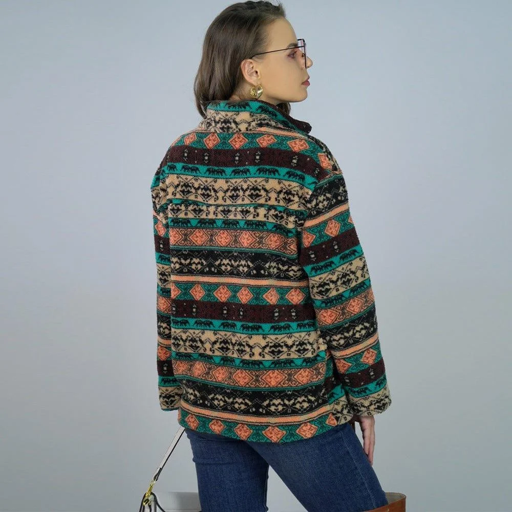 Grace Aztec Print Plush Sweatshirt - Glova