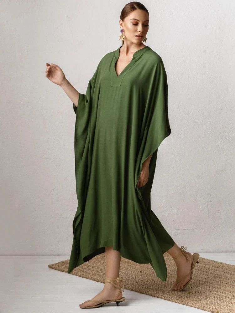 Gracie Silky Kaftan Tunic Dress - 3 Colors - Glova