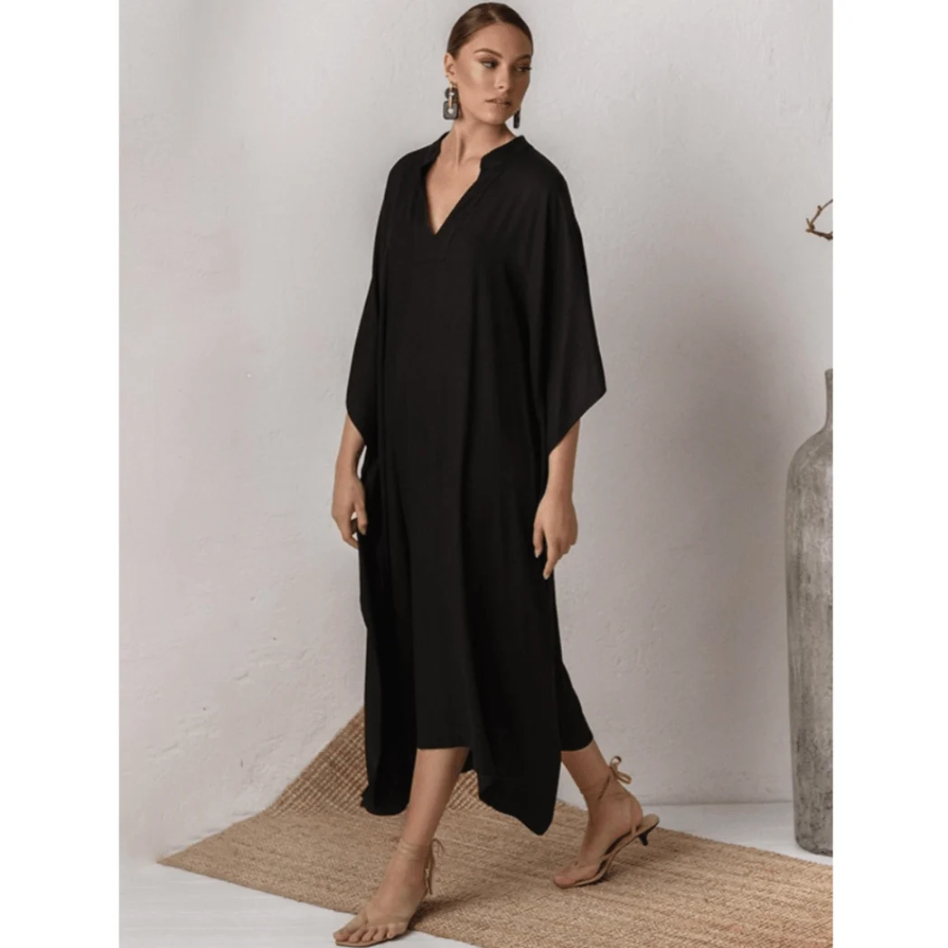 Gracie Silky Kaftan Tunic Dress - 3 Colors - Glova