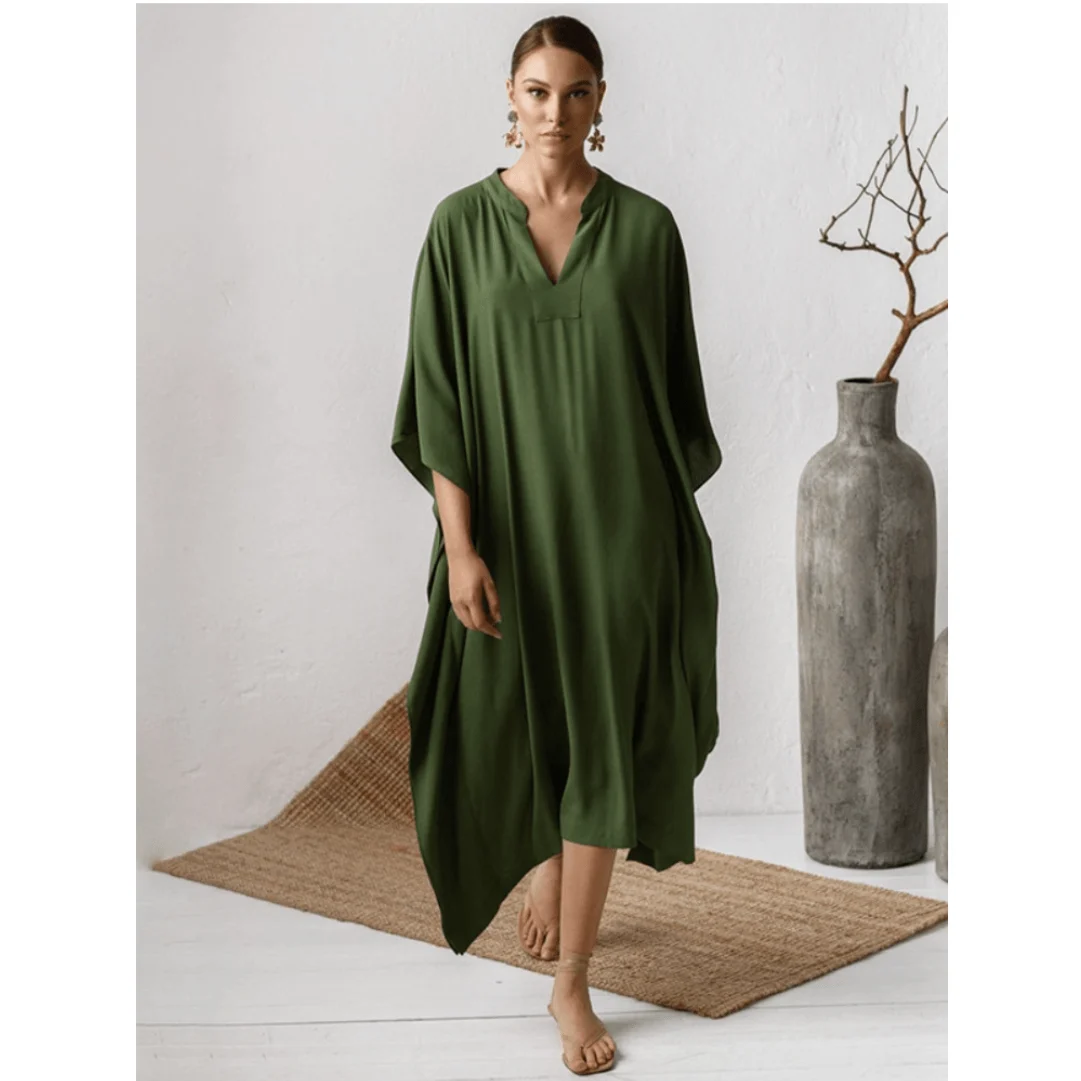 Gracie Silky Kaftan Tunic Dress - 3 Colors - Glova