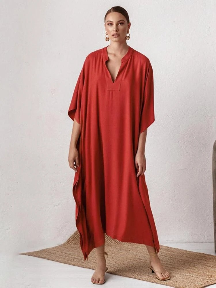 Gracie Silky Kaftan Tunic Dress - 3 Colors - Glova