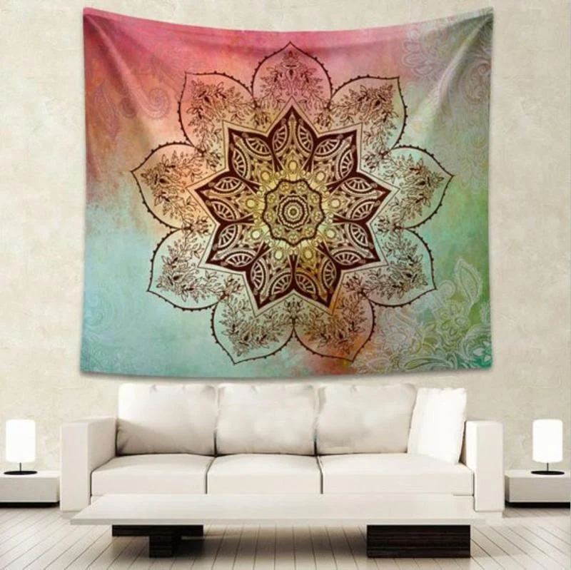 Gradient Flower Mandala Tapestry - Glova