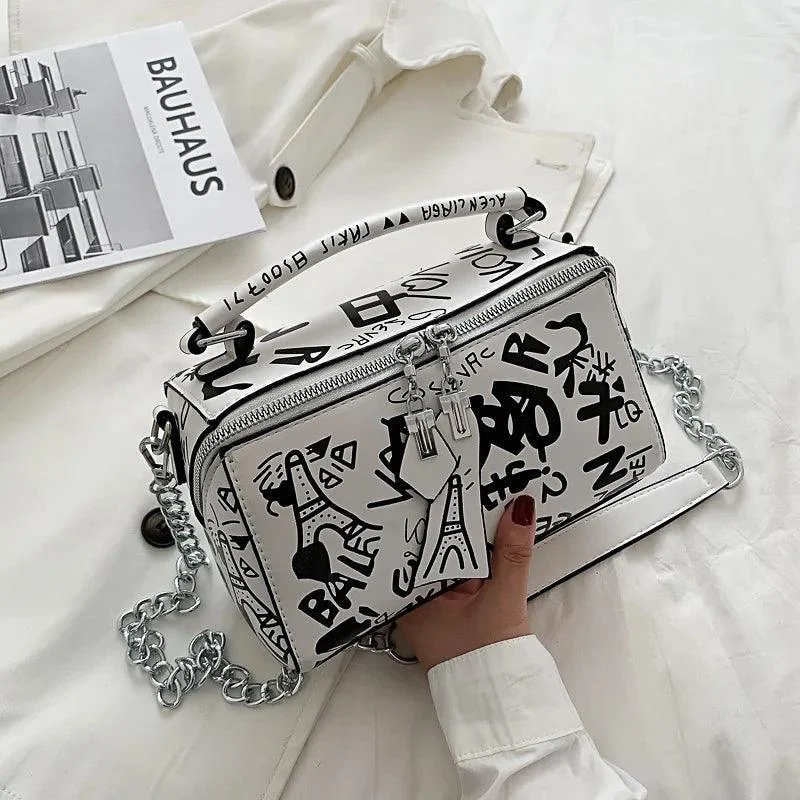 Graffiti Prints Box Bags - Glova