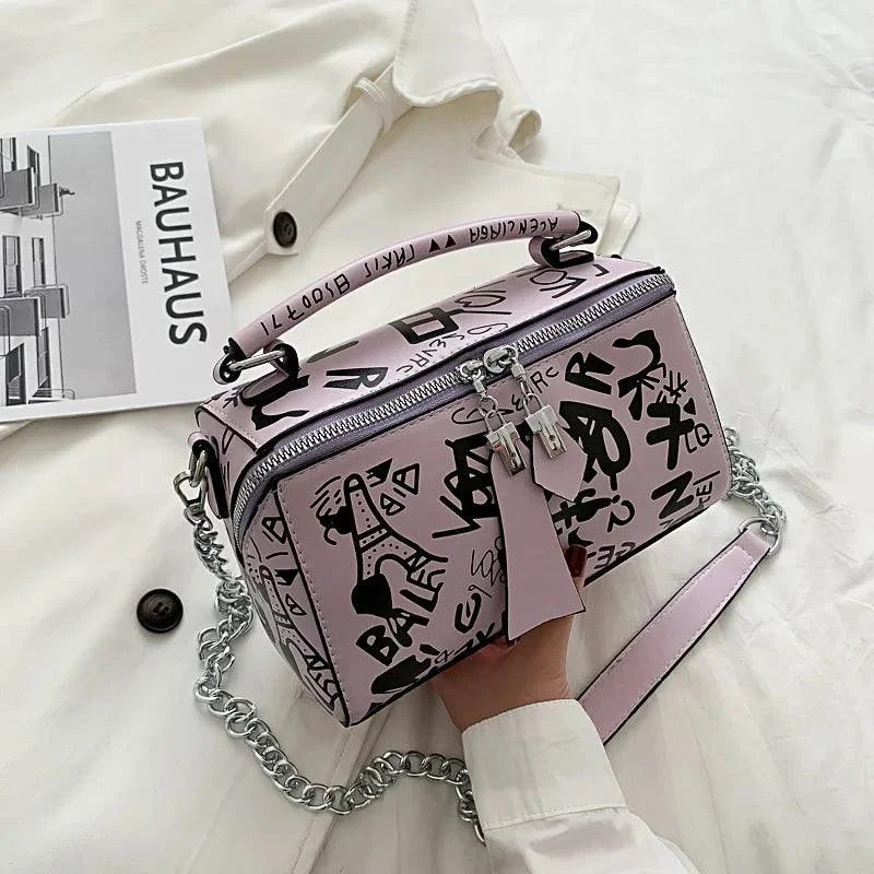 Graffiti Prints Box Bags - Glova