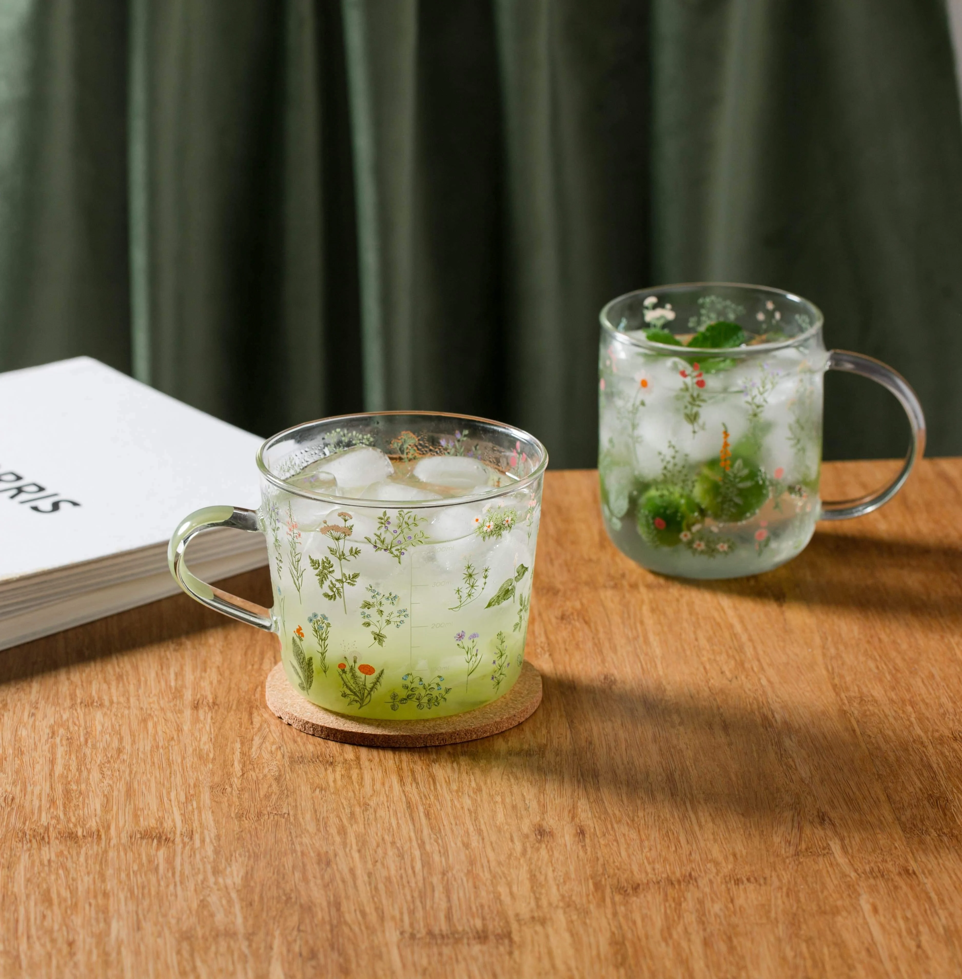 Grass & Flowers Glass Mug - Glova