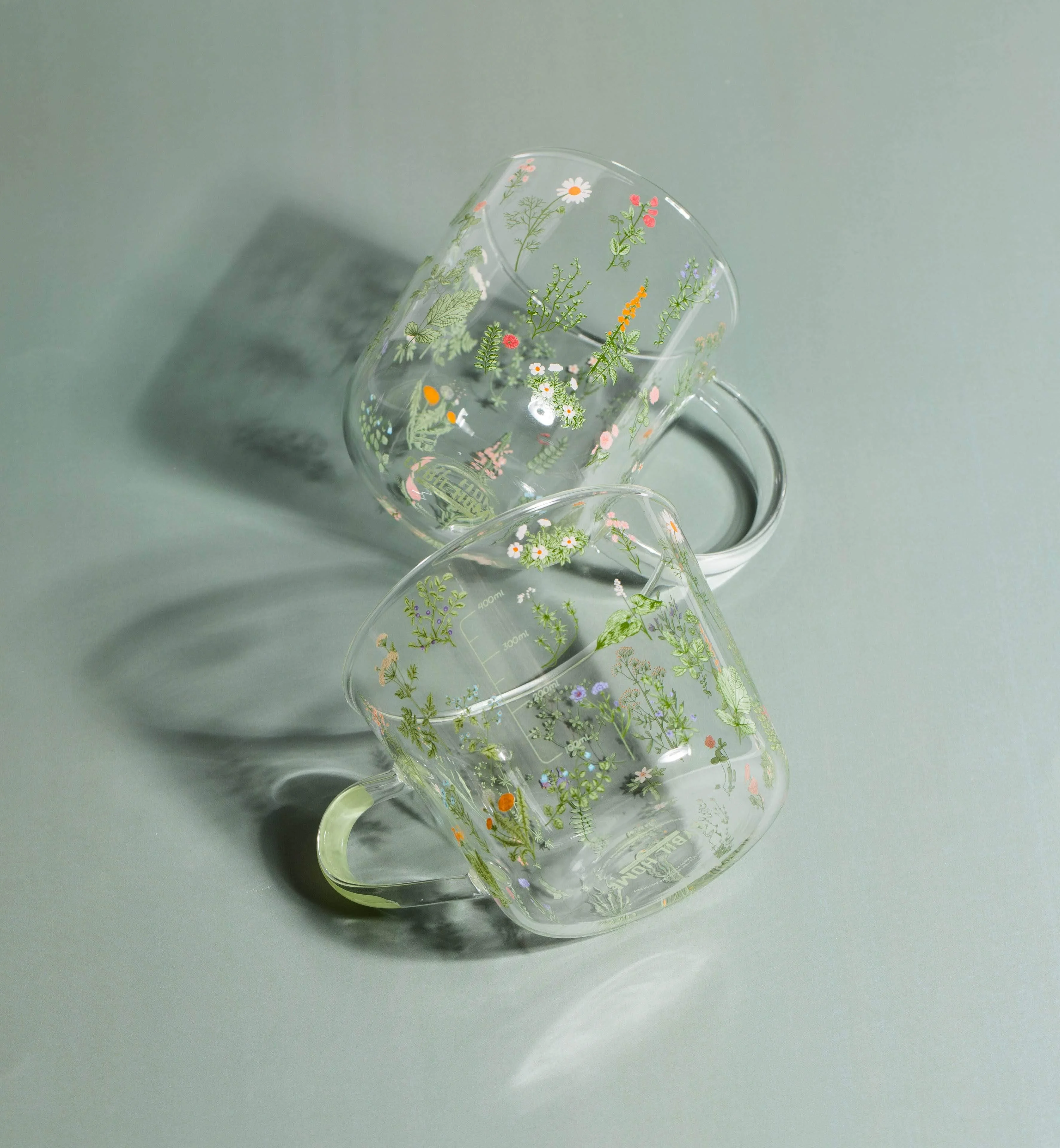 Grass & Flowers Glass Mug - Glova