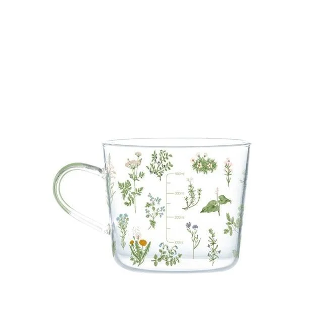 Grass & Flowers Glass Mug - Glova