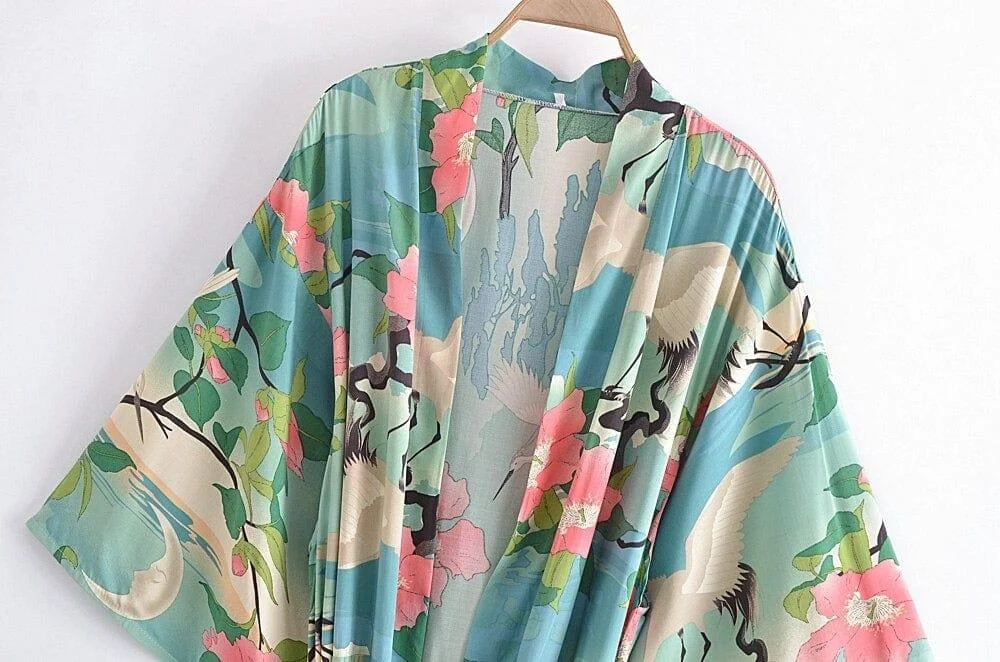 Green Crane Kimono - Glova