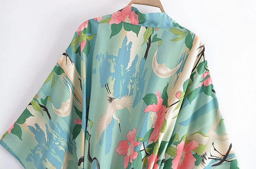 Green Crane Kimono - Glova