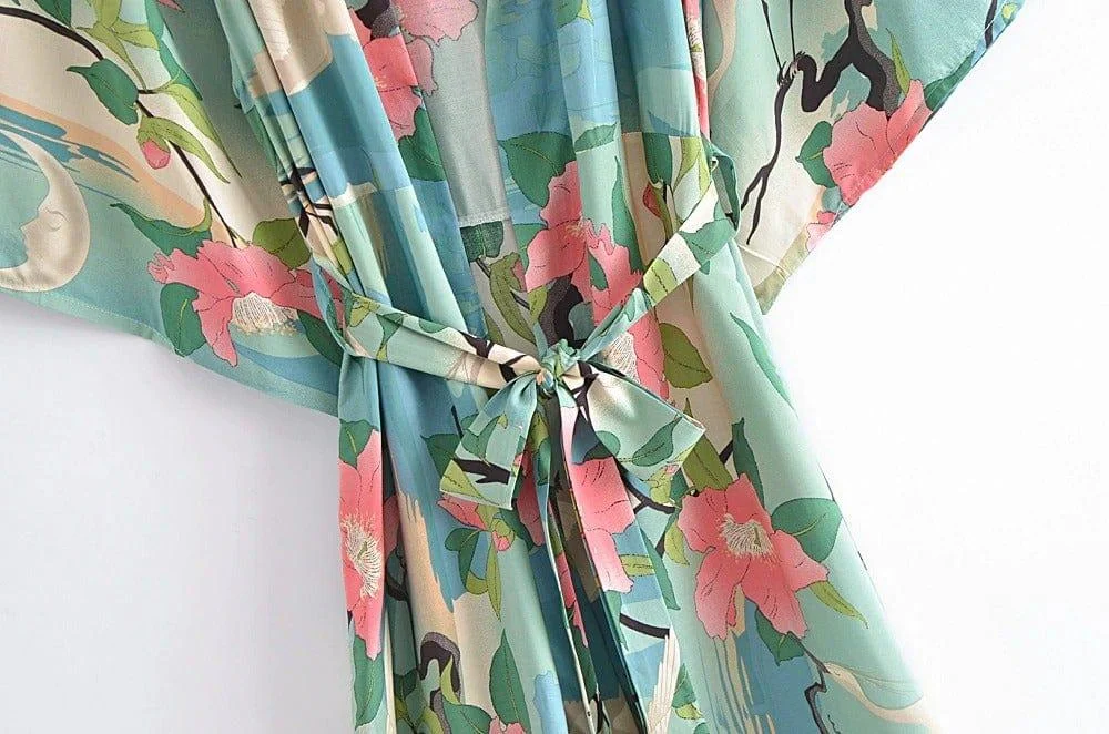 Green Crane Kimono - Glova