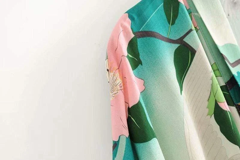 Green Crane Kimono - Glova