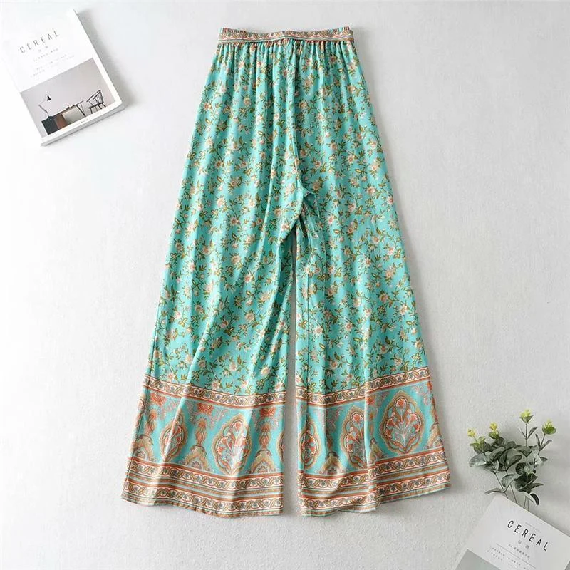 Green Floral Matching Cotton Pant Set - Glova