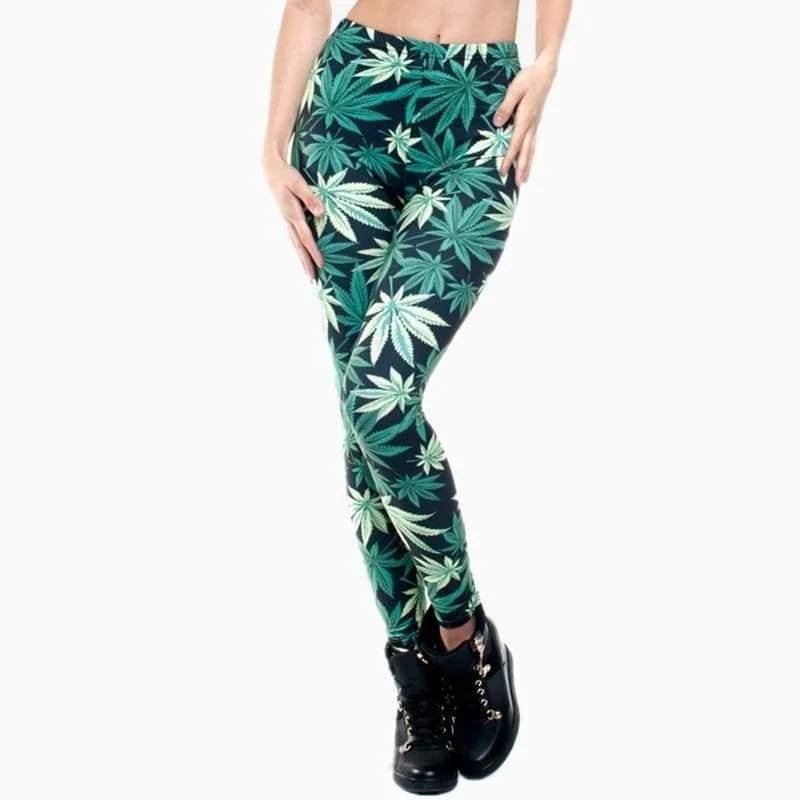 Green Leaf High Leggings - Glova