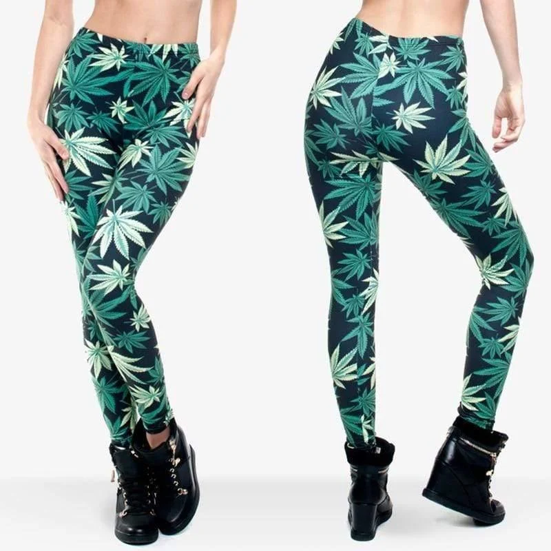 Green Leaf High Leggings - Glova