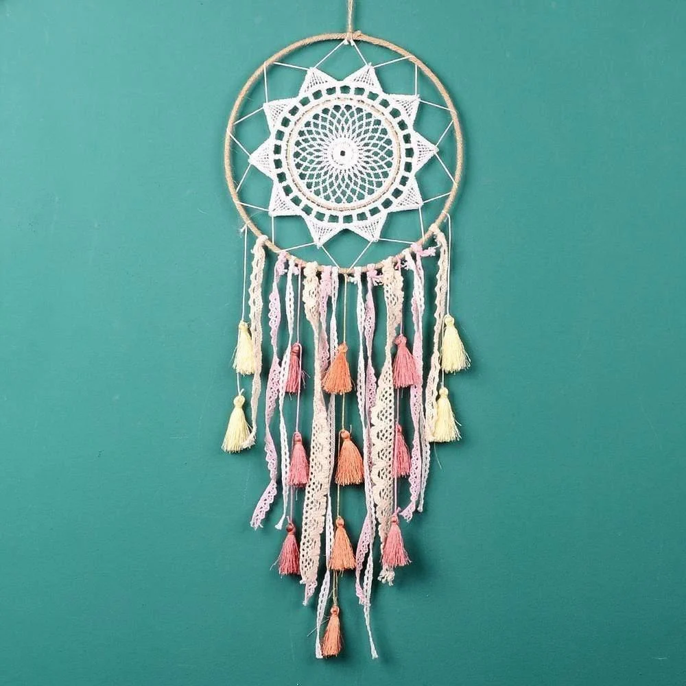 Groovy Dreamcatcher with Tassels (11 Colors) - Glova