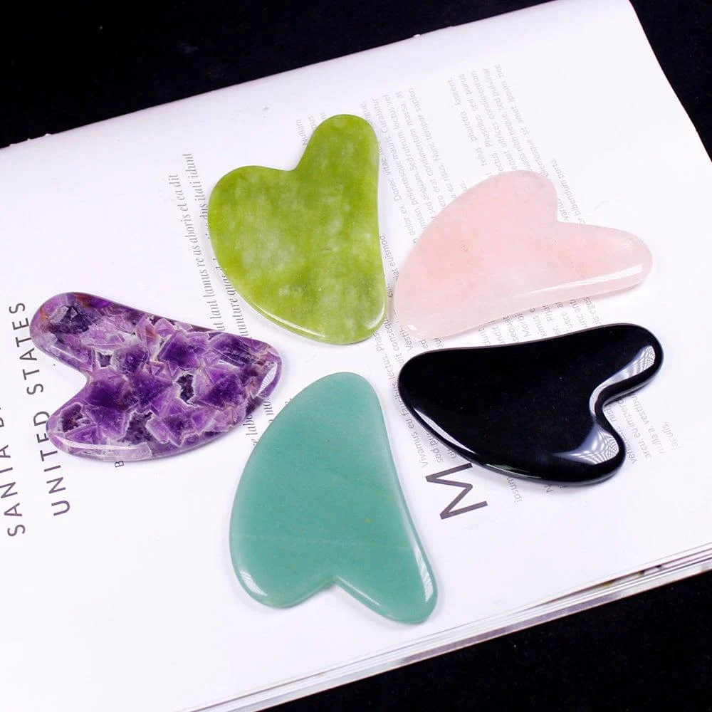 Gua Sha Heart Shaped Crystal Quartz - Glova