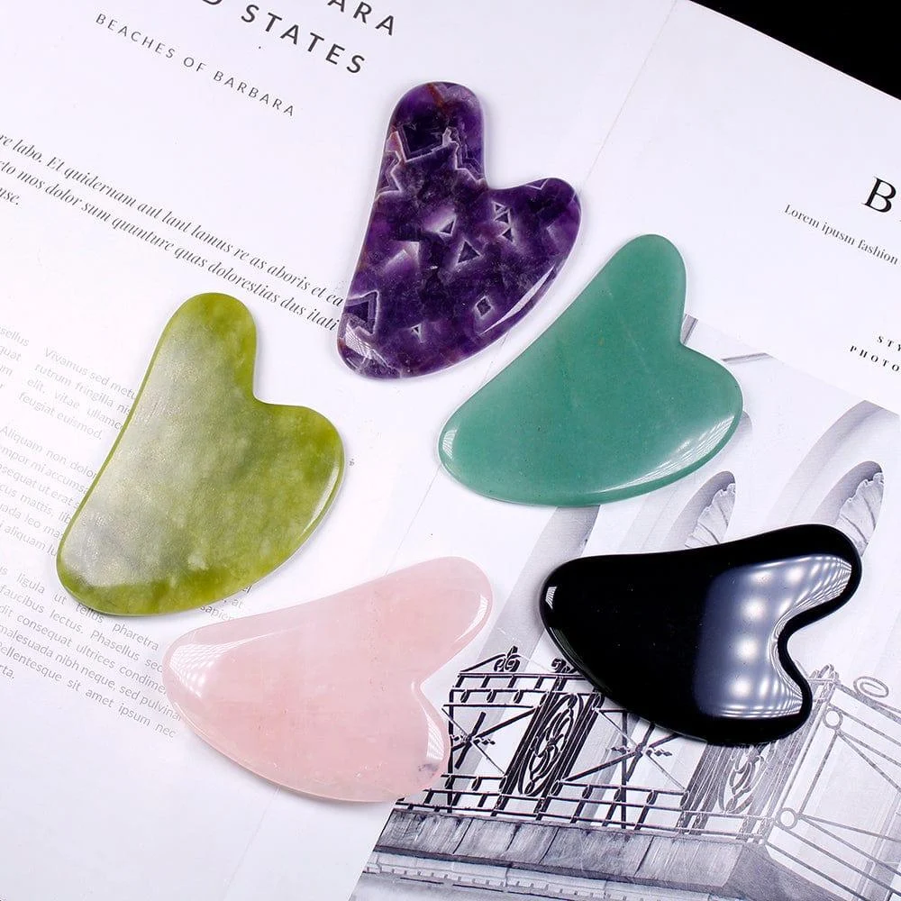 Gua Sha Heart Shaped Crystal Quartz - Glova