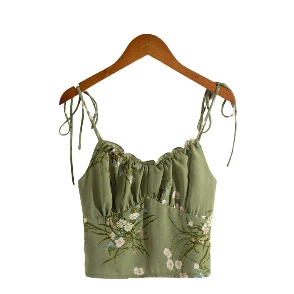 Gwyneth Chiffon Floral Crop Top - Glova