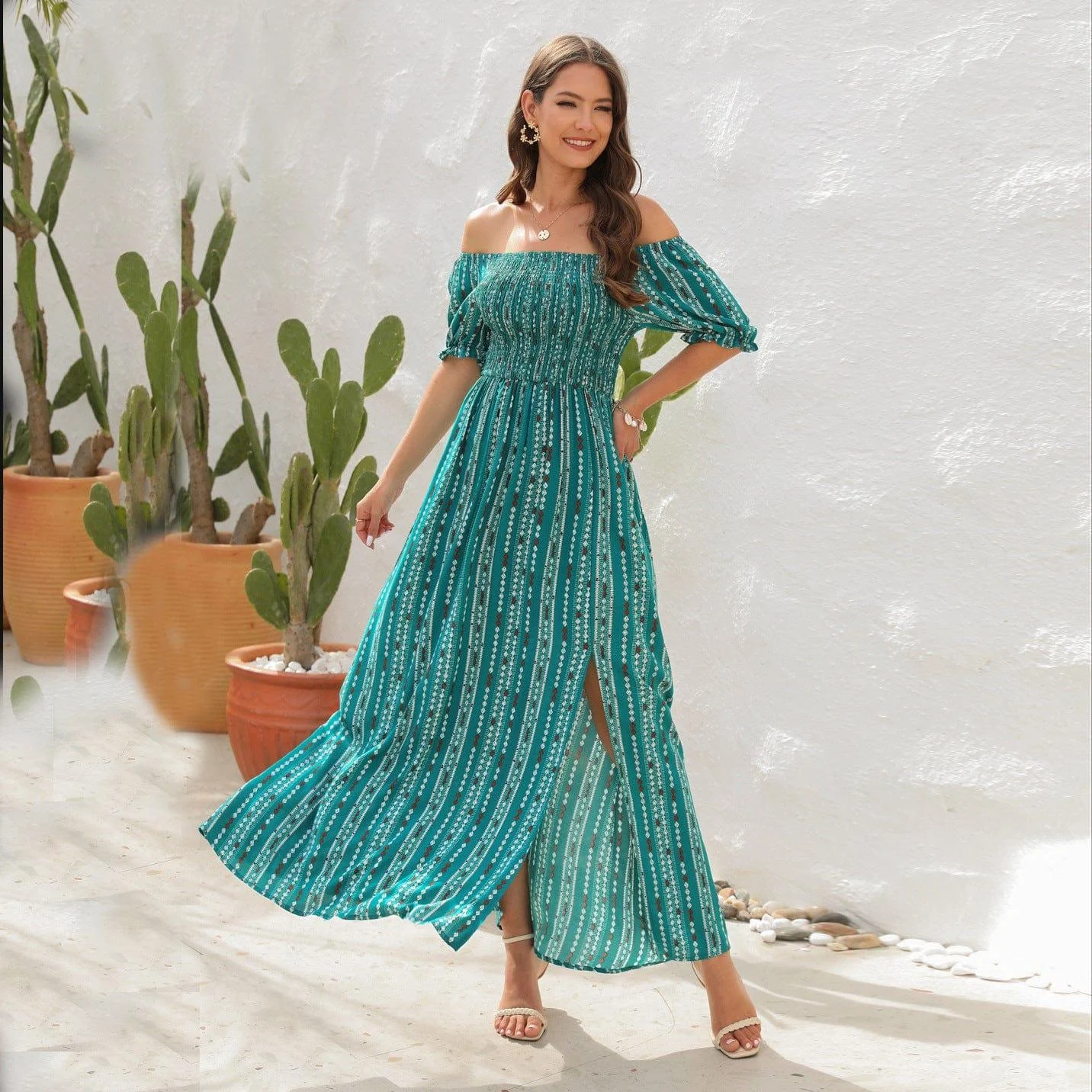 Gypsy Dreamer Off Shoulder Maxi Dress - Glova