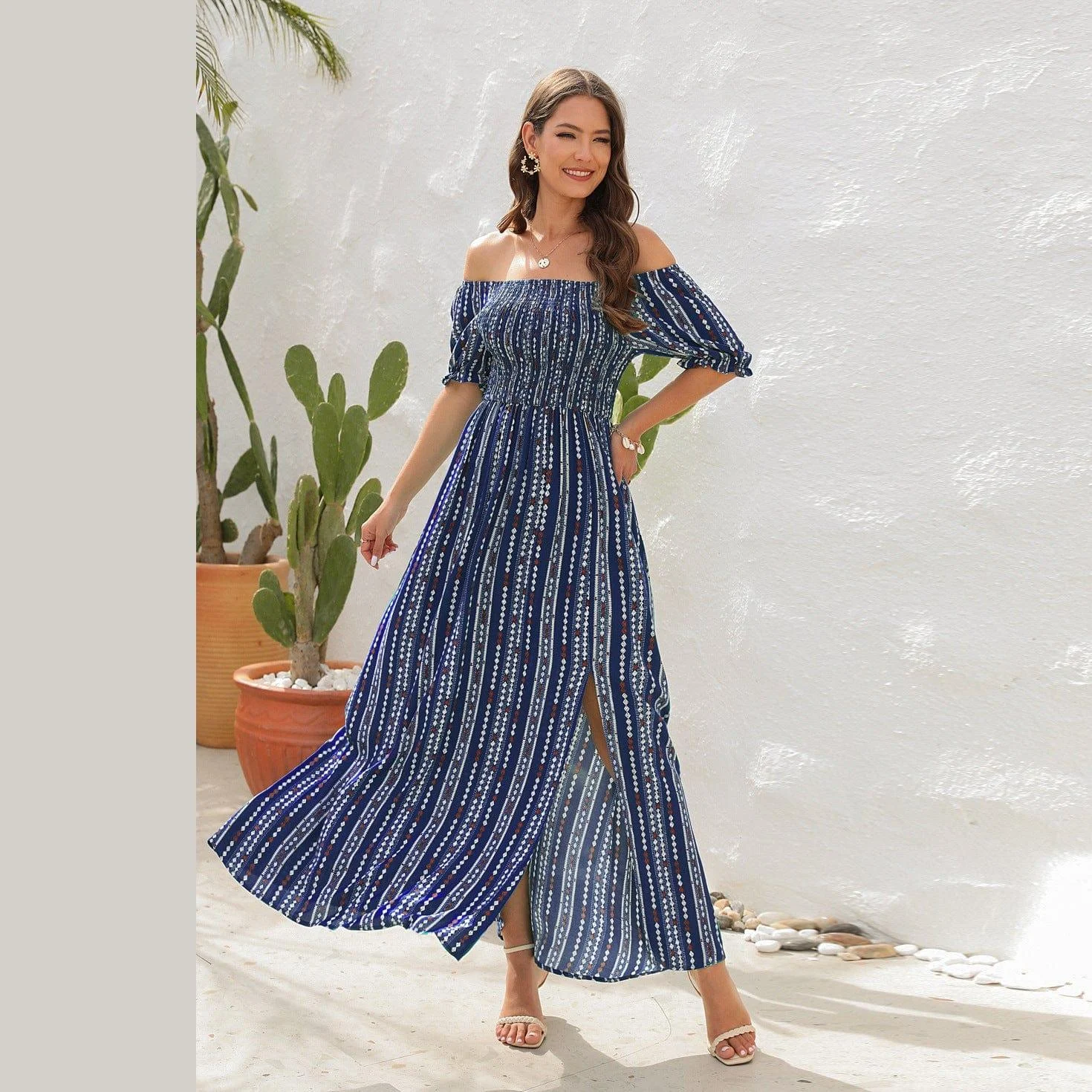 Gypsy Dreamer Off Shoulder Maxi Dress - Glova