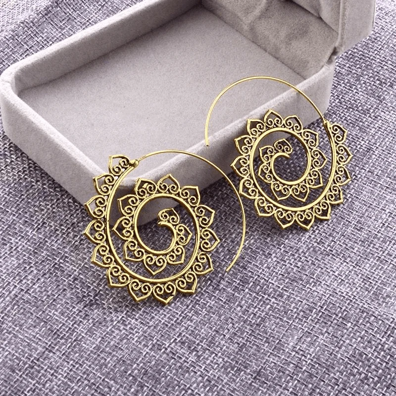 Gypsy Tribal Swirl Earrings - Glova