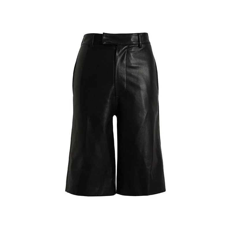 Hailey Faux Leather Bermuda Shorts - Glova