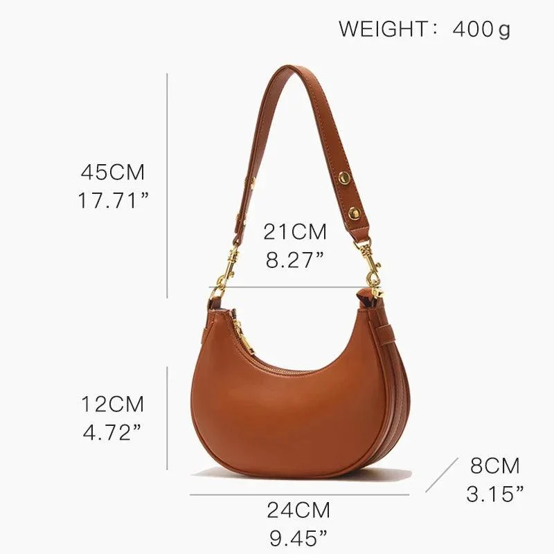 Half Moon Underarm Women Crossbody PU Leather Handbags - Glova