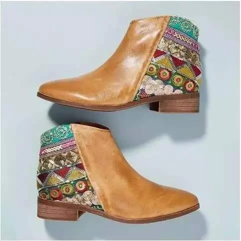 Hamisi Embroidered Ankle Boots - Glova