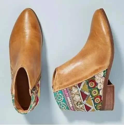 Hamisi Embroidered Ankle Boots - Glova