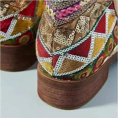 Hamisi Embroidered Ankle Boots - Glova