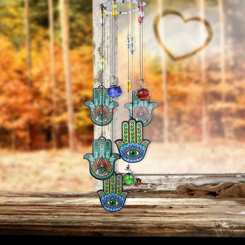 Hamsa Hand Suncatcher Wind Chime - Glova