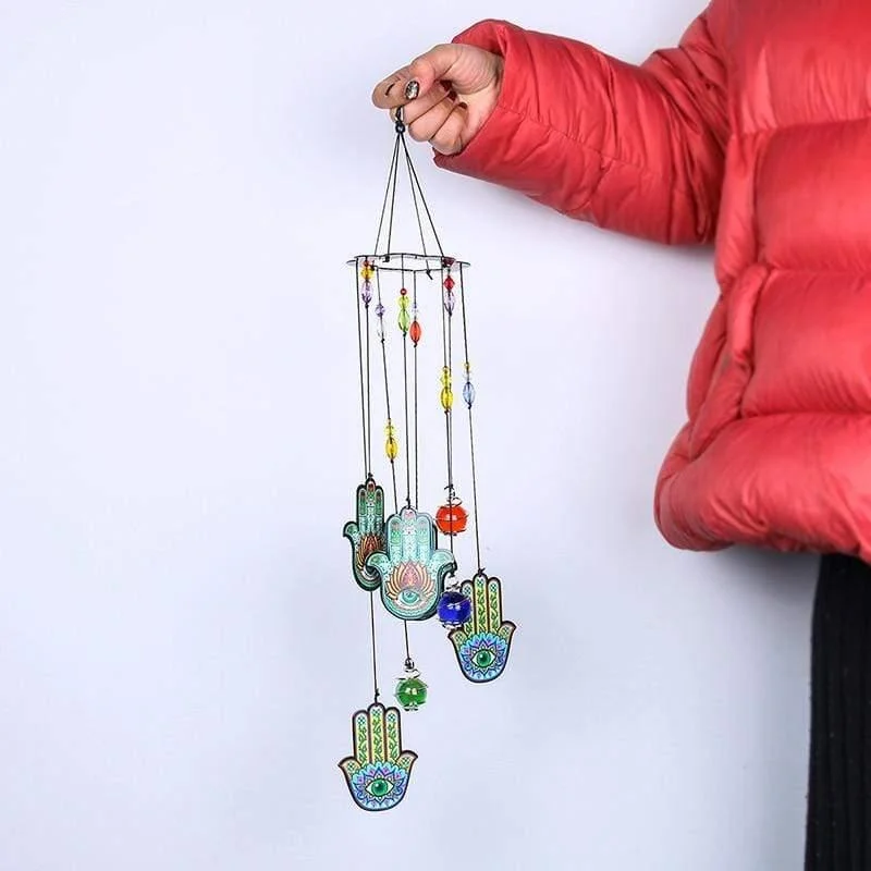 Hamsa Hand Suncatcher Wind Chime - Glova